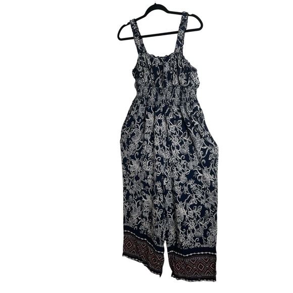 Larsyn & Lily Floral Navy Jumpsuit size X-Large - Picture 1 of 9